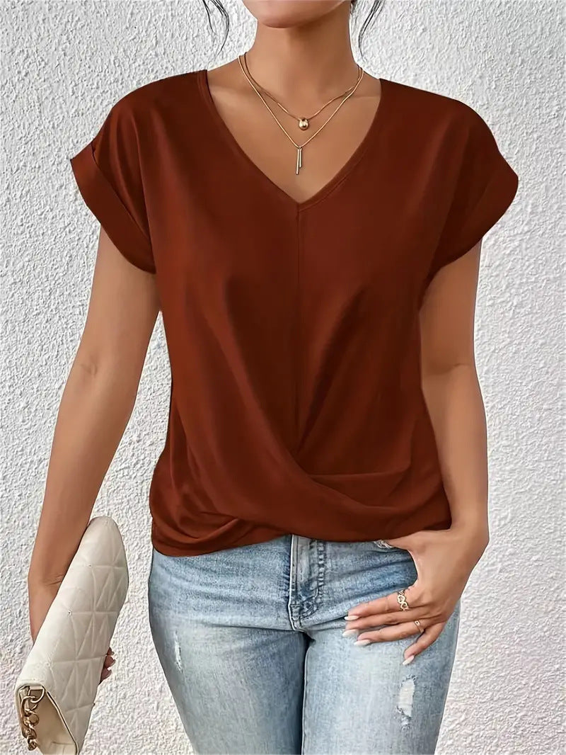 Elena™ | T-shirt casual con scollo a cuore [1 acquistato, 1 in omaggio]